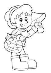 Coloring page - child having fun - illustration for the children