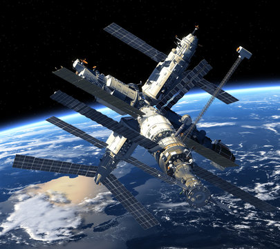 Space Station Orbiting Earth