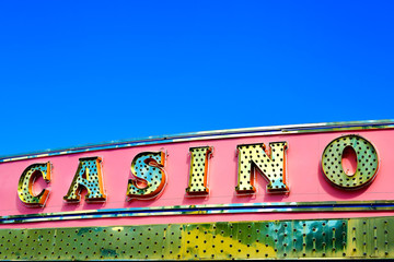 Casino sign over blue sky