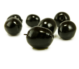 isolated image of black olives on a white background