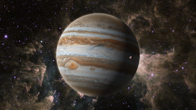 Planet Jupiter with Europa