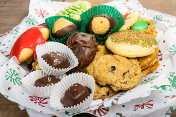 Plate of fancy cookies for holiday