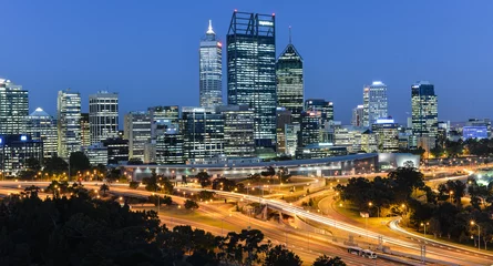 Zelfklevend Fotobehang Perth Skyline © demerzel21