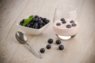 Yogurt with fresh blueberries