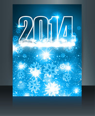 Happy New Year 2014 celebration template blue colorful vector br