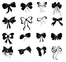 Set of graphical decorative bows