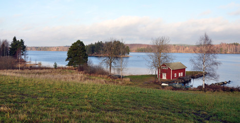 landscape and lake in Sweden, Scandinavia, Europe
