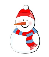 islolated snowman - white background