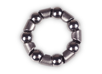 Open ball bearing isolated on white background