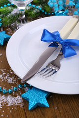 Beautiful Christmas setting close up