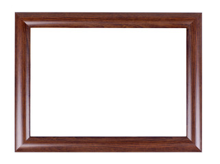 Wooden frame on a white background with clipping path