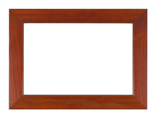 Wooden frame isolated on a white background with clipping path