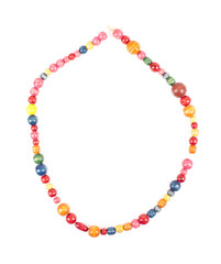 Colorful beads on a white background