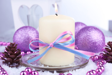 Obraz premium Christmas candles close up