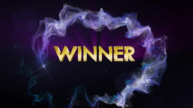 Winner Gold Text in Particles, with Final White Transition