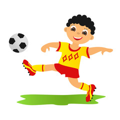 Boy playing football