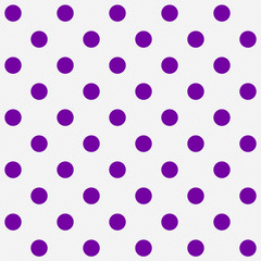 Bright Purple Polka Dots on White Textured Fabric Background © Karen Roach