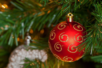 Red Christmas ball ornament