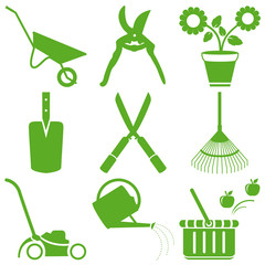 Outils de jardinage - printemps