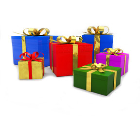 Colorful christmas gift boxes