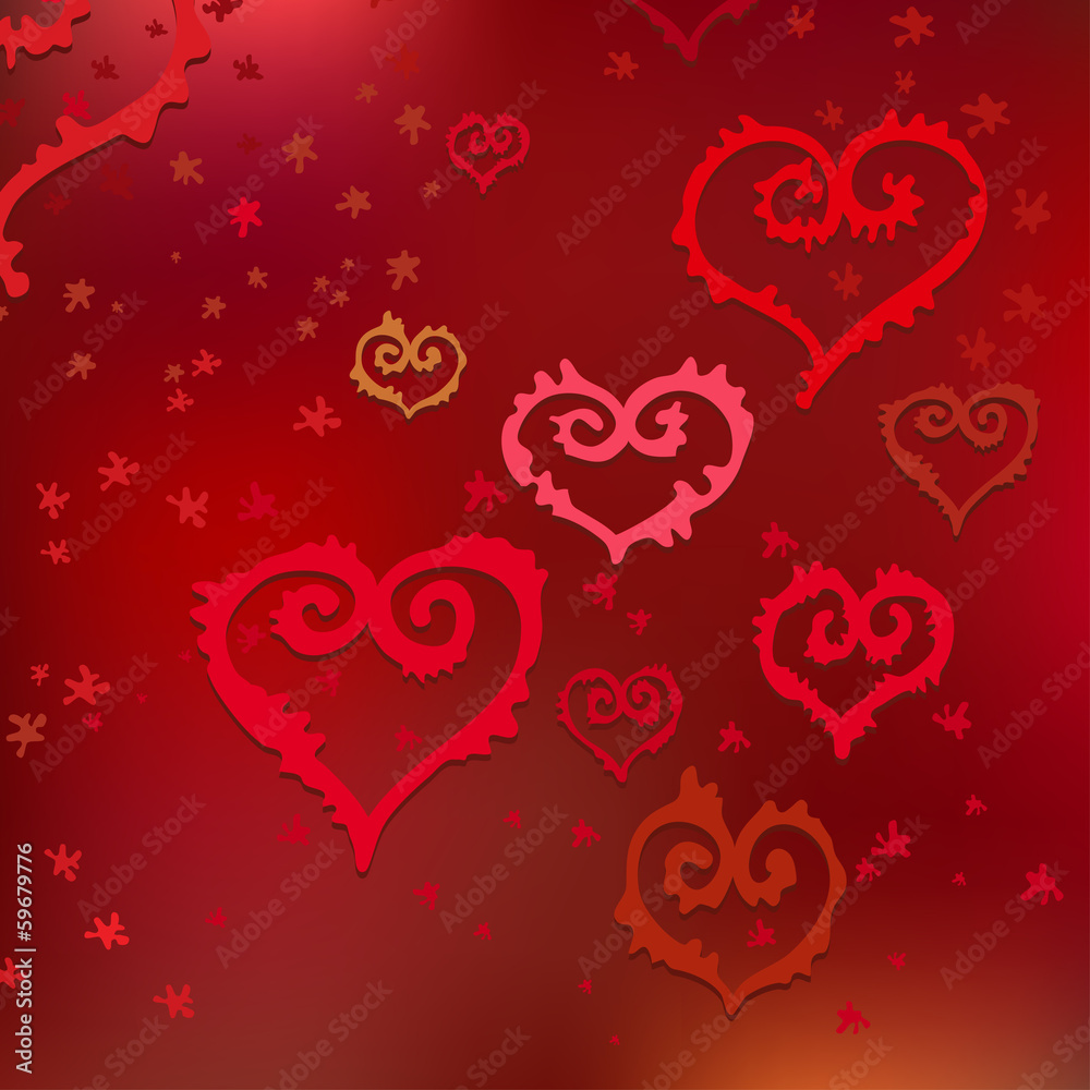 Poster vector pattern of hearts