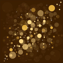 Defocused gold abstract christmas background. Vector