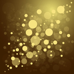 Defocused gold abstract christmas background. Vector