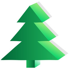 Colorful illustration with decorated green Christmas tree