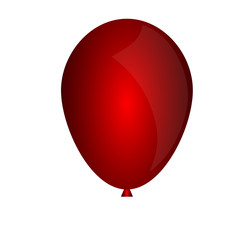 Vector illustration of red balloon with ribbon