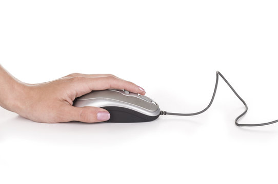 Hand Holding Computer Mouse