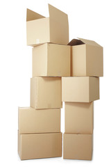 piles of cardboard boxes