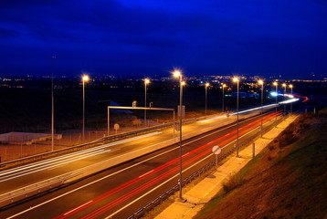 Fototapeta na wymiar Evening, highway A22. Lleida, Catalonia