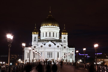 Fototapeta na wymiar Famous and Beautiful Night View Cathedral of Jesus Christ the Sa