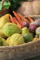 close up fruits in basket