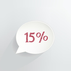 Fifteen Percent Off Speech Bubble