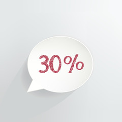 Thirty Percent Off Speech Bubble