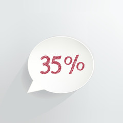 Thirty Five Percent Off Speech Bubble