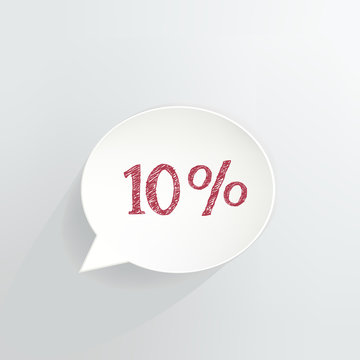 Ten Percent Off Speech Bubble