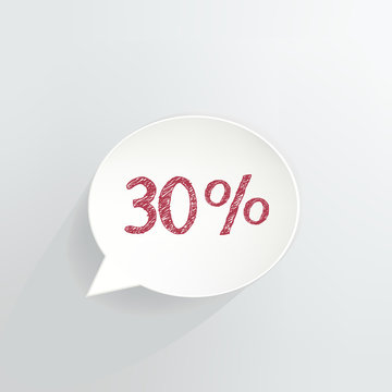 Thirty Percent Off Speech Bubble
