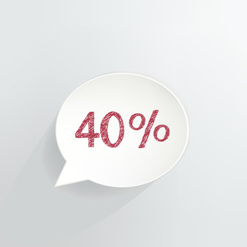 Forty Percent Off Speech Bubble