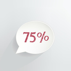 Seventy Five Percent Off Speech Bubble