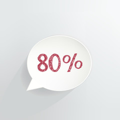 Eighty Percent Off Speech Bubble
