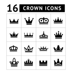 Set of crown icons