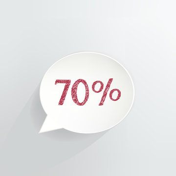Seventy Percent Off Speech Bubble