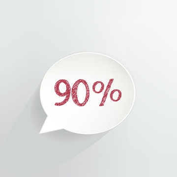 Ninety Percent Off Speech Bubble