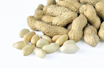 Peanuts isolated on white background