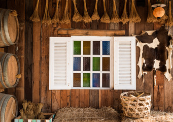 decorating the white window inside the room