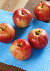 Red apples on the blue a