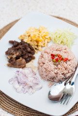 Rice with shrimp paste Thai food