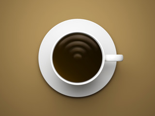 Wi-fi sign in coffee cup